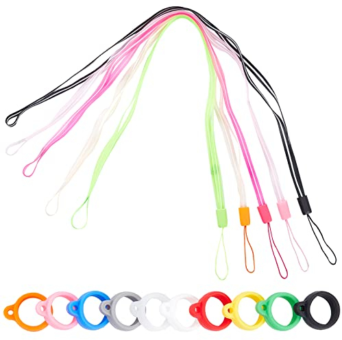 GORGECRAFT 25PCS Non-Lost Necklace Lanyard Set Including 5pcs Loss-proof Pendant Strap String Holder 20PCS Silicone Rubber Rings for Daily Life, Office, USB, Keychains, Outdoor Activities