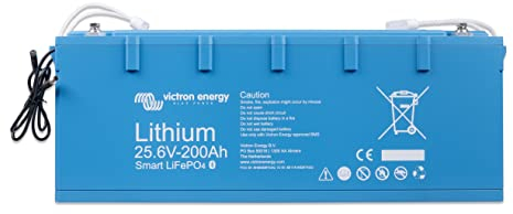 Victron Energy LiFePO Batterie 25,6V 200Ah Smart – Hochleistungs-Lithium-Akku mit integriertem BMS und Bluetooth