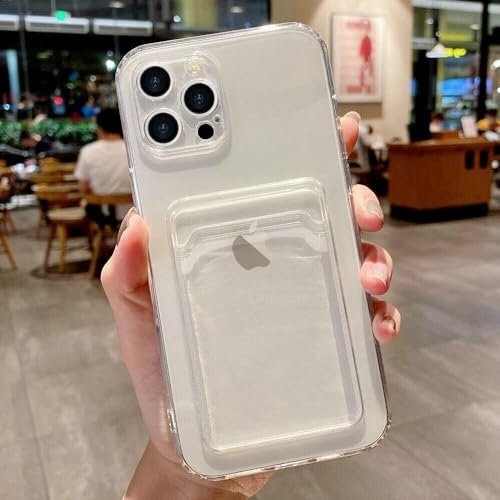 SFthingsss Ultra Hybrid Clear Back [Air Cushion Technology] [Military Grade Shockproof] Case With Card Holder Slot Compatible with iPhone 13 Pro - Crystal Clear