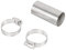 Echwave Conector de tubo de escape de 24 mm para calefacción, manguera de ventilación de gas de acero inoxidable con abrazaderas para calefacción