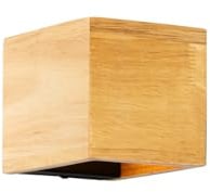 Qazqa Landhaus Wandleuchte, Wandlampe - Transfer - Naturel, Quadratisch, Holz, max. 8W, Geeignet für LED, 10cm, Ideal als Flur, Küche lampe, Schlafzimmerlampe und Wohnzimmerlampe