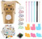Kinder Katzen Federmäppchen Set, 1 Khaki Katze Mäppchen, 6 Gelschreiber, 50 Katzen Stickers, 30 Büroklammern, Sticky Notes, Geschenke für Mädchen und Kinder