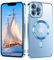 DUEDUE Magnetic Clear for iPhone 13 Pro Max Case, [Compatible with Magsafe] Wireless Charging Shockproof Protection, Scratch-Resistant Slim Phone Cover Women Men Case for iPhone 13 Pro Max 6.7, Blue