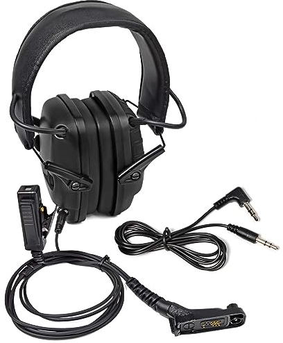 HYS Cuffie radio con cancellazione del rumore compatibili con Motorola DP4400 DP4401 DP4600 DP4800 DP4801 Walkie Talkie, NC-BLACK-M7
