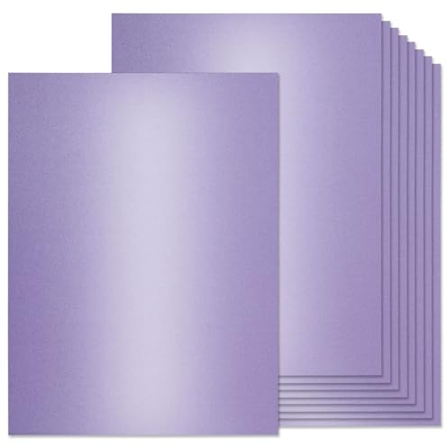 36 Blatt lila schimmernder Karton, 21,6 x 27,9 cm, metallisches Kartonpapier, 250 g/m²/41,7 kg Einband, doppelseitiger Perlglanz-Papier, Karton für Einladungen, Kartenherstellung, DIY Handwerk
