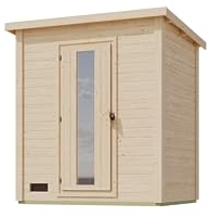 Chillroi® Karibu Saunahaus MELO 38 mm naturbelassen Außensauna Gartensauna versch. Ausführungen (MELO 1)