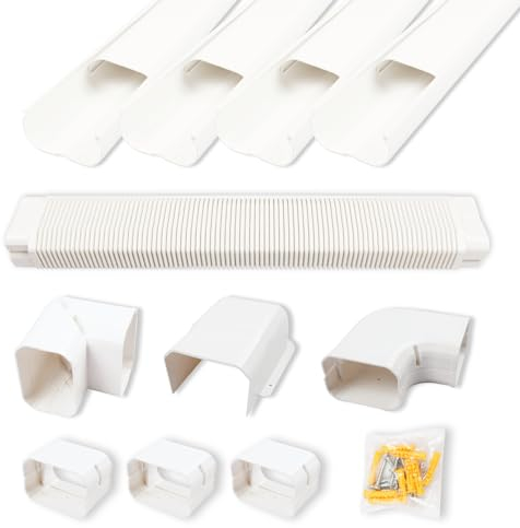 Wostore Dekoratives Linien-Set für kanallose Mini-Split-Klimaanlagen, PVC für Wärmepumpensystem und zentrale Klimaanlagen, 12,7 cm, 4,2 m