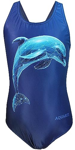 Aquarti Mädchen Badeanzug | Chlorresistenter Sport Schwimmanzug mit Muscleback