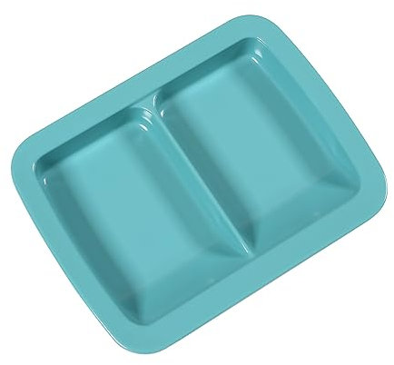 EZ Assistive & Ehucon Adaptive divided Plates with Extra Wall,Spill-proof plate for Elderly, Non-slip Disabled Products for Handicapped to self-feeding (Melamine 2-Compartment Dinner plate)