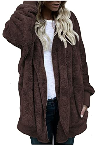 BTBDYDH Manteaux À Capuche Pour Femmes Winter Hat Men Damen Mantel Winter Lang Wollpullover Damen Winter Teddyjacke, Teddyjacke Damen Sweat Femme Plaid Capuche Pullover Damen Winter Teddyfleece
