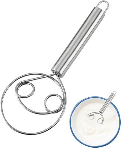 Fouet à pâte danois, mélangeur de pâte de cuisine, 304 fouet manuel en acier inoxydable pour pâte, fouet à pâte professionnel, outil d'agitation de la pâte pour la fabrication du de cuisine