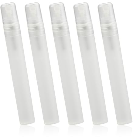 Luckious 5pcs 10ml Refillable Perfume Atomizers - Matte Plastic Spray Bottles for Travel, Fine Mister Empty Spritzer Bottles for Hair and Face