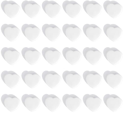 ZDZBLX 30 Pcs Fridge Magnets Strong Magnet Small Magnets Whiteboard Magnets for Crafts Magnets Heavy Duty Cute Mini Magnets Fridge Magnets for Adults, Magnets for Whiteboard Notice Board (Heart,White)