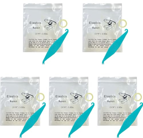 500 Pcs Orthodontic Elastic Bands, 3/16 Inch Braces Bands with 5 Pcs Placers Braces Teeth Accessory Rubberbands Fix Tooth Gap Latex Rubber Bands Rubberbands Dreadlocks Hair Braids