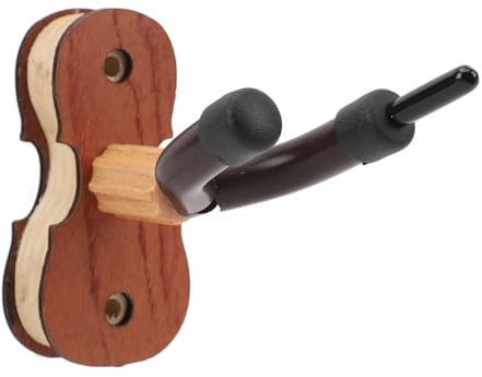 Violinen-Wandhalterung, Holz-Violinen-Wandhalter, 33 Lbs Tragkraft, Violinen-Wandhalterungs-Aufhänger mit Bogenhaken, Stabiler Musikinstrumenten-Display-Halter, Geeignet für die