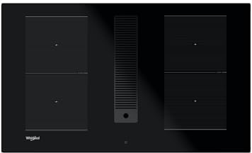 Whirlpool WVHF83BB - Piano cottura da 83 cm con cappa, 4 Fuochi, 83x51 cm, Nero