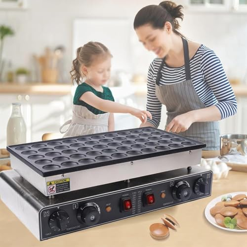 50 pièces Machine à crêpes hollandaise 1700 W Mini Machine à crêpes commerciale hollandaise Pancake Baker antiadhésive gaufre crêpes fabricant Dorayaki plaque chauffante for un usage domestique, contr