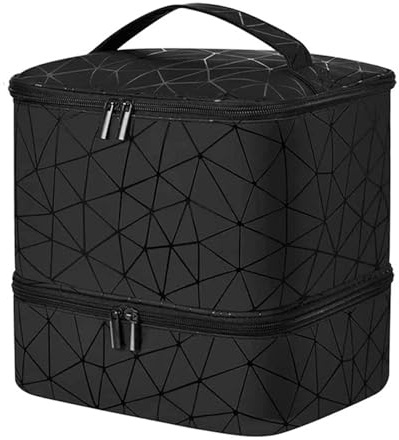 Moreeulsi 24.5x21x26cm 2-Lagige Nagellackhalter Tragetasche, Nagelbehälter-Organizer-Koffer Für 30 Flaschen, Nagel Aufbewahrung Und Organizer Etui