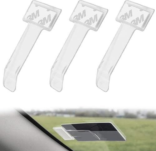 YAPKOLV 3 Stück Parkausweis Halterung Windschutzscheibe Parkscheinhalter Auto Kartenhalter Auto Unabhängiger Kartenclip Auto-Dokumentenhalter Halter (Transparent)