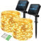 totpuc 1/2/3/4 Packs Solar Fairy Lights,8 Modes Total 240LED Solar Powered String Lightst Waterproof, Outdoor/Indoor Copper Wire Lights for Garden Wedding Paity (Warm White, 2Packs)