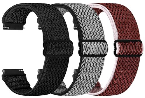 Janpso Correas de 22mm compatible con Amazfit GTR 4/3/3 Pro/Amazfit GTR 2e/2/Amazfit GTR 47mm/Bip 5/6/Amazfit Stratos 2/3Amazfit Pace, pulsera deportiva de nailon elástico suave para mujeres y hombres