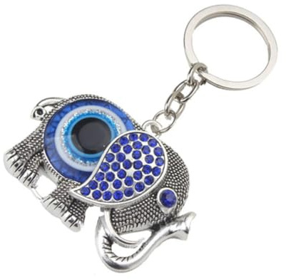 Warmhm Elefanten Schlüsselanhänger Blauer Nazar Amulett Mit Schutzfunktion Für Auto Rucksack Handtasche Und Wohnung Dekoration