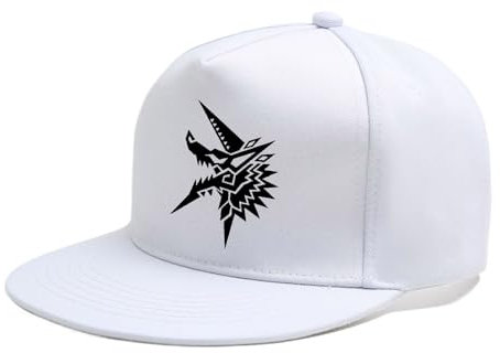 QUIFUN Classic Baseball Cap Monst-er Hunt-er,Cool Mode Verstellbar Baseboard Baseballkappe Sonnenhut,Unisex Kappe Baseboard Baseballkappen Mütze(White_One Size)