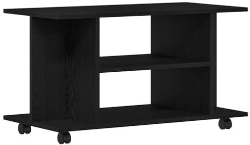 vidaXL TV-Schrank mit Rollen Schwarz Eichen-Optik 80x40x45 cm