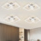 ZMH LED Deckenlampe Deckenleuchte Flur - 4ER Flurlampe Modern Design 47CM Schlafzimmerlampe Warmweißes 3000K Silber Quadratische 24W Metall Deckebeleuchtung für Schlafzimmer Wohnzimmer Küche Büro