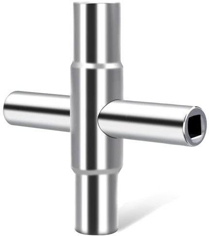 MOAZIFI Vierkantschlüssel 4 Kant Schlüssel Multifunktionsschlüssel 4 Wege 6.5mm 7mm 8mm 9mm Schaltschrankschlüssel Entlüftungsschlüssel für Heizung Wasser Gas Stromzähler Elektrokasten Werkzeug