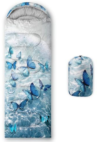 HOSIMA Schlafsack mit Fußball, für Kaltes Klima, für Erwachsene, Mädchen und Jungen, wasserdicht, für Herren, warm, Camping, Wandern, Outdoor, Reisen, Jagd, Kompressionssack