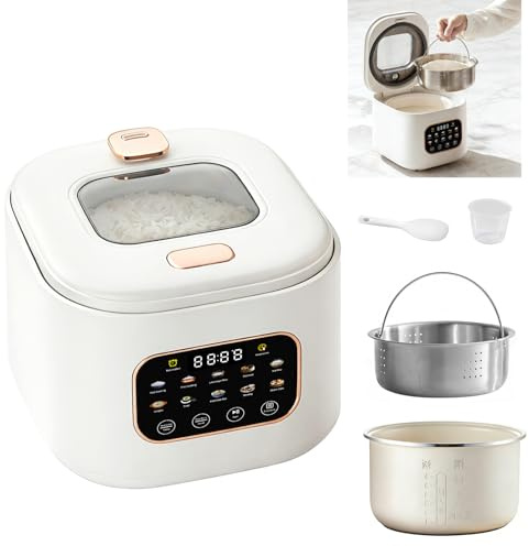 3L Low Sugar Rice Cooker, Low Carb Rice Cooker with Steamer, 10 Cooking Modes, Touch Control, Top-View Design, 24H Delay & 8H Keep Warm, Smart Rice Maker for Grains White Rice Porridge