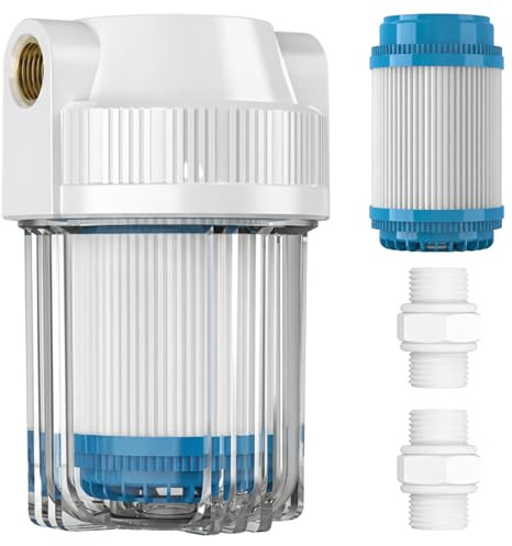 Kit de filtre plongeant à froid, boîtier de filtre à eau sédiments transparent avec raccords en cuivre 1/2 MNPT, conception résistante aux hautes pressions pour baignoire et filtration d'eau d