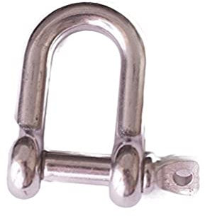 Merriway BH04993 D-Shackle, 316 Marine Grade M8, Stainless Steel Finish