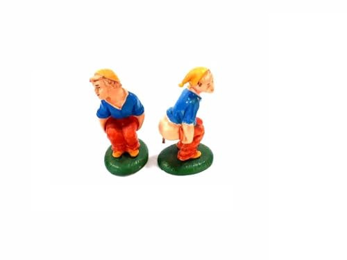 BLUSUPERSHOP Sie erhalten 1 Schäferhund aus Kunststoff, 10 cm hoch, für Herren, der Stuhl, Kackhaufen, schmutzig, unhöflich, für Krippe S. Graugorium ARMENO