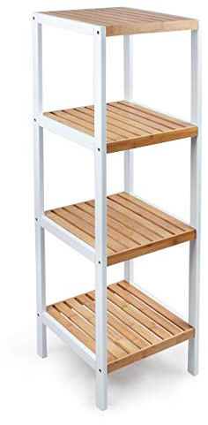 Küchenregal, Badregal, Büroregal, 4 Ablagen, gilt als Blumenständer weiß …