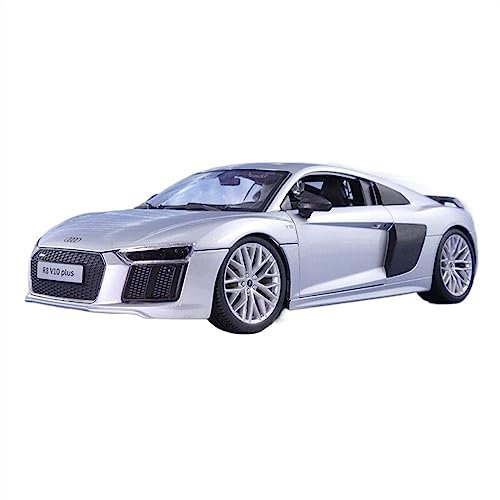 1:18 for Audi R8 V10 Plus Roadster Series Maßstab Druckguss-Modellauto Metallspielzeugauto Sammlerfahrzeug (Color : Silver)