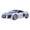 1:18 for Audi R8 V10 Plus Roadster Series Maßstab Druckguss-Modellauto Metallspielzeugauto Sammlerfahrzeug (Color : Silver)