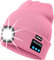 ATNKE LED beleuchtete Bluetooth-Beanie-Kappe, wiederaufladbare USB-Musikalische Laufmütze mit extrem hellem 4-LED-Licht wasserdichte Lampe für das Skifahren Wandern Camping Radfahren (Pink)