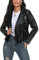 Fahsyee Giacca in ecopelle da donna, giacca vegana da motociclista, nero, X-Large