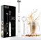 Espumador de leche eléctrico, Mezclador de bebidas, Espumador de leche portátil, Batidora de mano, Batidora eléctrica, Recargable por USB,(BLANCO)