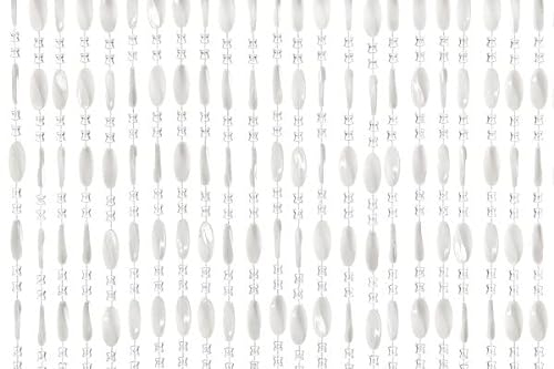 Wicotex Perlenvorhang Charlotte Weiss (100x240cm) Insektenschutz Perlen - Fliegenvorhang - Balkontür Fliegengitter - Terrassentür