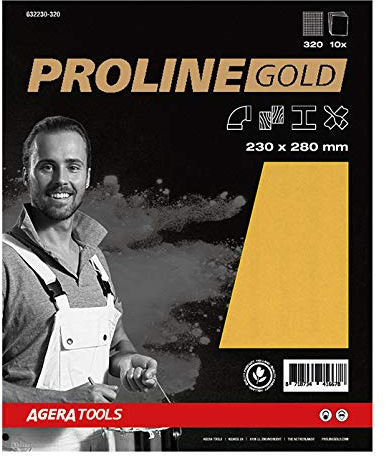 Proline Gold Handschleifpapier 230x280MM Körnung 320 - Set 10 st