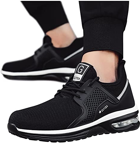 Dasongff Sicherheitsschuhe Herren, Arbeitsschuhe Herren Damen Leicht Atmungsaktiv Sportlich Schutzschuhe Stahlkappe Schuhe Anti-Smashing Anti-Piercing Sommer Outdoor Walkingschuhe