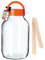 KADAX Tarro de cristal con pinzas, vaso de pepino con tapa de plástico, globo de cristal para pepinos, conservas herméticas (4 L)