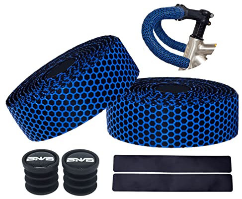 PLATTBK Road Bike Handlebar Tapes Breathable Non-Slip Shock-Absorbent Bicycle Bar Tape,Blue