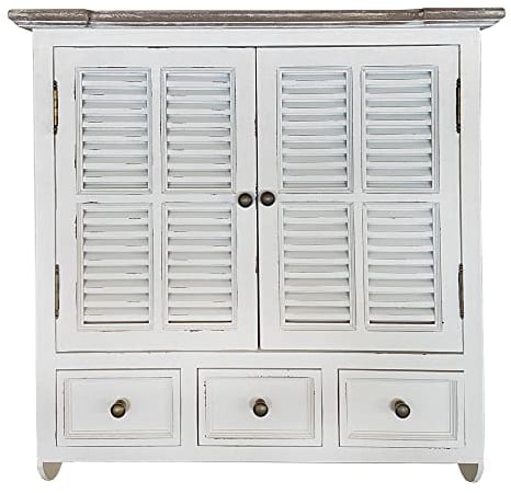 Grafelstein Wandschrank Shabby Beach House II weiß Shabby chic Hängeschrank Wandregal Hamptons, Tiefe 24,5 x Breite 74 x Höhe 80 cm, komplett zusammengebaut