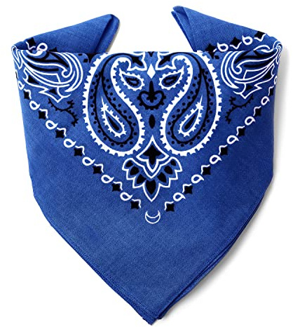 ...KARL LOVEN Bandana 100% Baumwolle Premium-Qualität für Damen Herren Halstuch Kopftuch original Paisley Muster Headwear Haar Schal Ansatz Handgelenk Kopf Biker
