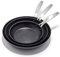 OXO Enhanced, 20,3 cm, 25,4 cm und 30,5 cm, 3-teiliges Bratpfannen-Set, gesunde Keramik-Antihaftbeschichtung, PFAS-frei, Edelstahl-Griff, spülmaschinenfest, ofenfest, schwarz
