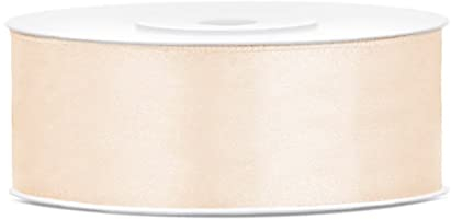 25 Meter Satinband Creme 25mm Schleifenband Creme Dekoband Geschenkband Schleife Band Stoffband cream